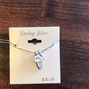 New with tag 18” sterling silver necklace with family charm